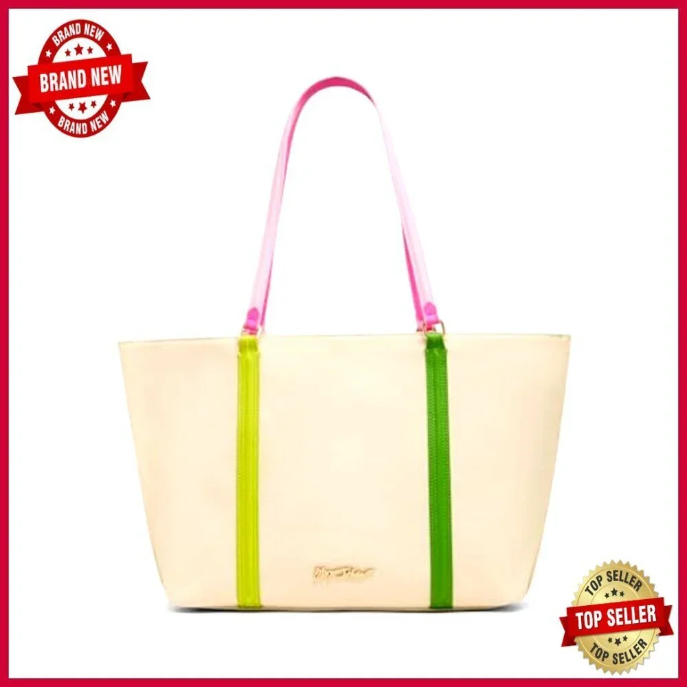 Canvas Tote Bag with Tennis Ball Detail and Scarf, Shoulder Strap